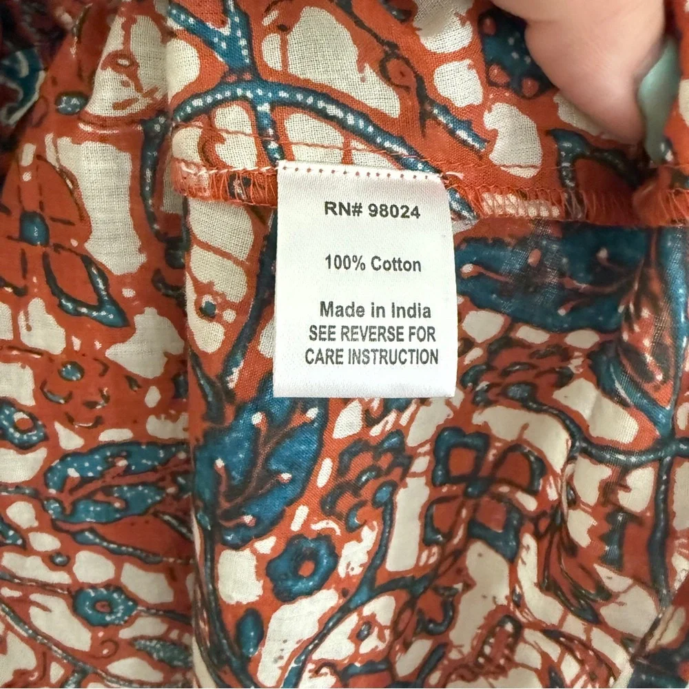 Anthropologie Love The Label Vineyard Ruffled Blouse Mabel Rust bohemian - Picture 7 of 10